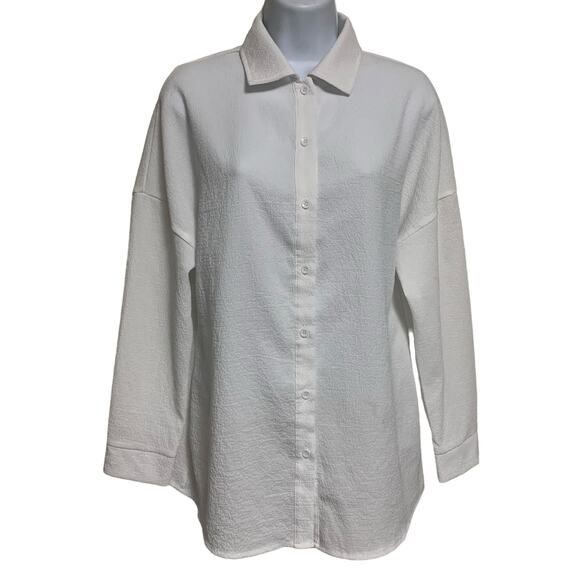 Shein Oversized Chemise Button Down Top Womens Size 4 - Picture 1 of 8